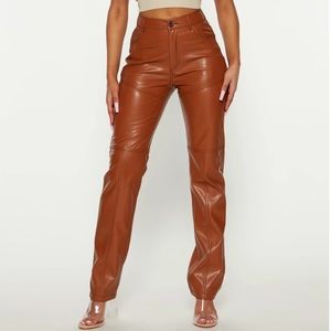 Faux leather pants